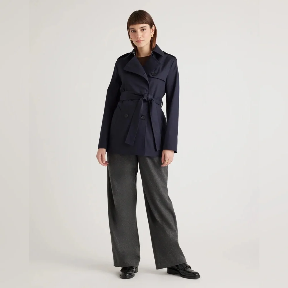 Quince Navy Trench Coat - Picture 5 of 7